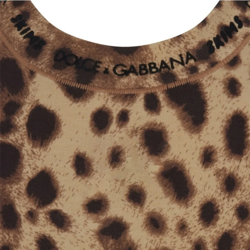 RARE skims x dolce & gabanna leopard print long sleeve top - Picture 5 of 7